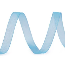 Panglică organza, lățime 10 mm - Albastru deschis (100 Metri)