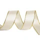 Panglica din satin cu margine lurex latime 25 mm - Crem deschis (25 Metri)
