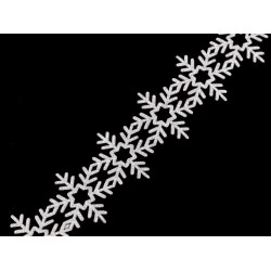 Bandă decorativă autoadezivă fulgi de zăpadă, lățime 24 mm - Argintiu (1 Metru)