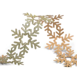 Bandă decorativă autoadezivă fulgi de zăpadă, lățime 24 mm - Auriu deschis (1 Metru)