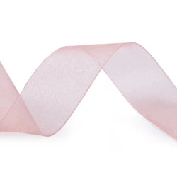 Panglica organza 28 mm - Roz pudrat (50 Metri)