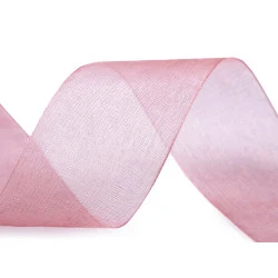Panglica organza latime 38 mm - Roz antic deschis (50 Metri)