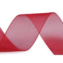 Panglica organza latime 38 mm - Roșu (50 Metri)