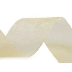 Panglica organza latime 38 mm - Crem (50 Metri)