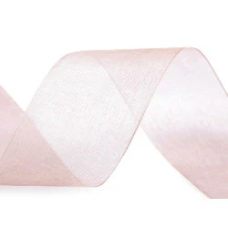 Panglica organza latime 38 mm - Roz pudrat (50 Metri)