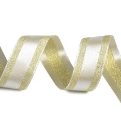 Panglica cu lurex latime 25 mm - Auriu deschis (3 Metri)