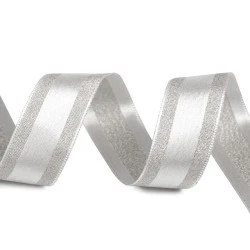 Panglica cu lurex latime 25 mm - Argintiu (3 Metri)