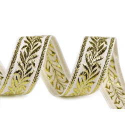 Panglica cu lurex, 30 mm - Off white (18 Metri)