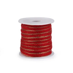 Panglica cu lurex latime 6 mm - Roșu (20 Metri)