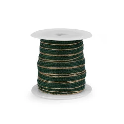 Panglica cu lurex latime 6 mm - Verde închis (20 Metri)