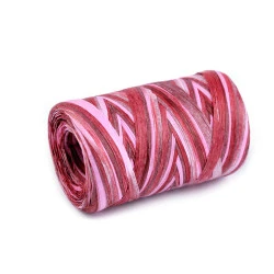 Rafie pentru impletit genti - multicolor natural, latime 5-8 mm - Roz (1 Bucată)