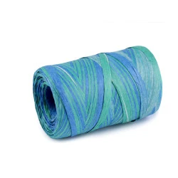 Rafie pentru impletit genti - multicolor natural, latime 5-8 mm - Albastru azur (1 Bucată)