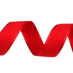 Panglică chenille lățime 25 mm - Roșu (1 Metru)