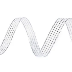 Panglica cu lurex latime 10 mm - Argintiu (45 Metri)