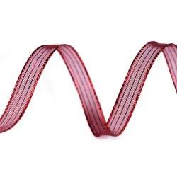 Panglica cu lurex latime 10 mm - Roșu (90 Metri)