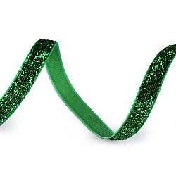 Panglică din catifea lurex lățime 6 mm - Verde (3 Metri)