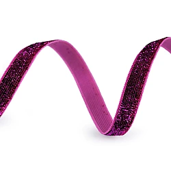 Panglică din catifea lurex lățime 6 mm - Purple-pink (3 Metri)