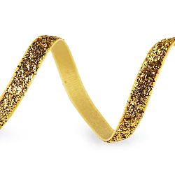 Panglică din catifea lurex lățime 6 mm - Auriu (3 Metri)