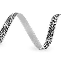 Panglică din catifea lurex lățime 6 mm - Argintiu (3 Metri)