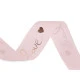 Panglica organza cu imprimeu metalic love, latime 25 mm - Alb (45 Metri)