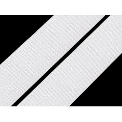 Elastic lat țesut, diverse culori, lățime 20 mm - Alb (25 Metri)