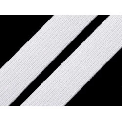 Elastic lat țesut, lățime 15 mm - Alb (25 Metri)