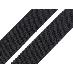 Elastic lat țesut, lățime 15 mm - Negru (25 Metri)