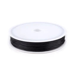 Fir elastic rotund, ø0,4-0,6 mm - Negru (1 Bucată)