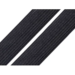 Elastic lat țesut, lățime 15 mm - Negru (50 Metri)