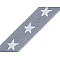 Elastic lat țesut, model steluțe, lățime 20 mm - Gri deschis (1 Metru)
