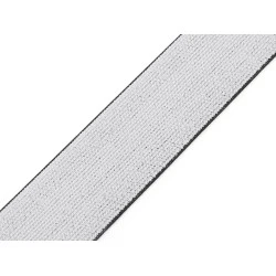 Elastic lat catifelat, lățime 40 mm - Alb (1 Metru)