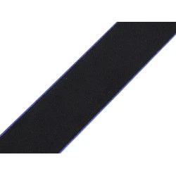 Elastic lat catifelat, lățime 40 mm - Negru (1 Metru)