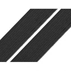 Elastic lat, lățime 20 mm - Negru (25 Metri)