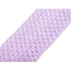 Bandă elastica croșetată tutu, lățime 7 cm - Mov liliachiu (1 Metru)