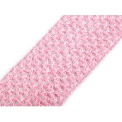 Bandă elastica croșetată tutu, lățime 7 cm - Roz deschis (1 Metru)