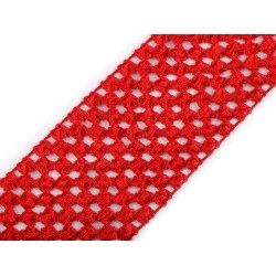 Bandă elastica croșetată tutu, lățime 7 cm - Roșu (1 Metru)