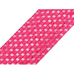 Bandă elastica croșetată tutu, lățime 7 cm - Roz (1 Metru)