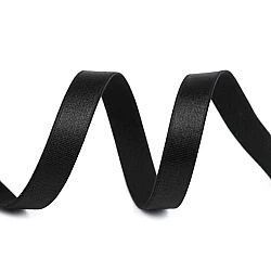 Elastic satinat / bretele sutien, lățime 12 mm - Negru (1 Metru)