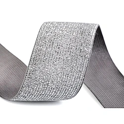 Elastic cu lurex, lățime 40 mm - Gri (1 Metru)