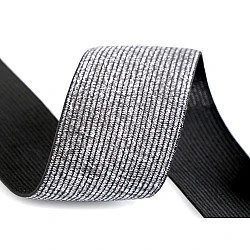Elastic cu lurex, lățime 40 mm - Negru (1 Metru)