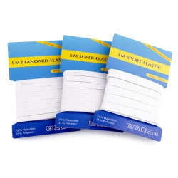 Elastic simplu confecții, lățime 6; 8; 13 mm - set - Alb (1 Set)