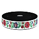 Elastic lat cu motiv floral, lățime 40 mm - Negru (1 Metru)