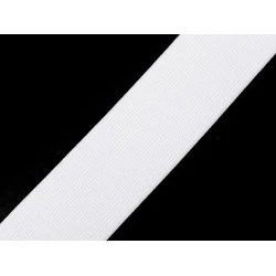 Elastic lat țesut moale, lățime 35 mm - Alb (1 Metru)