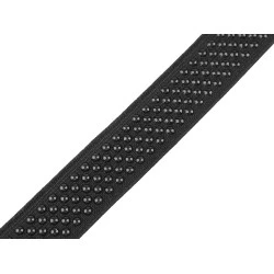 Banda elastica cu silicon latime 25 mm - Negru (1 Metru)