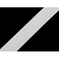 Banda elastica cu silicon latime 25 mm - Alb (1 Metru)