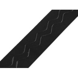 Banda elastica cu silicon latime 40 mm - Negru (1 Metru)