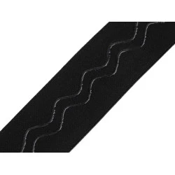 Banda elastica cu silicon latime 50 mm - Negru (1 Metru)