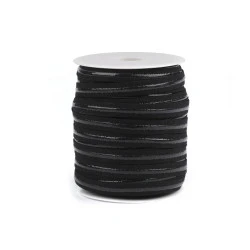Banda elastica cu silicon  12 mm - Negru (1 Metru)