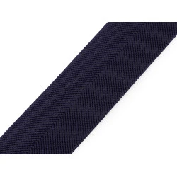 Elastic cu model twill pentru curele si bretele, latime 40 mm - Albastru închis (1 Metru)