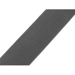 Elastic cu model twill pentru curele si bretele, latime 40 mm - Gri neutral (1 Metru)